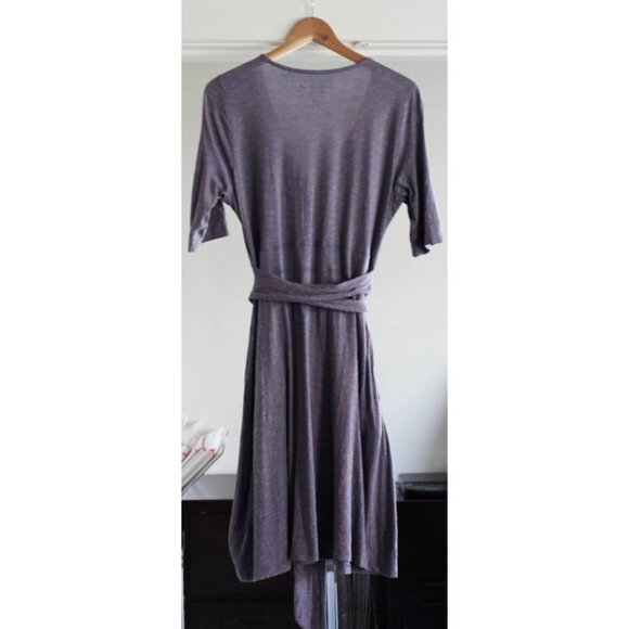 Toad & Co (Horny Toad) - Cue Cafe Wrap Dress in Blue Pattern, size Medium - Picture 4 of 11